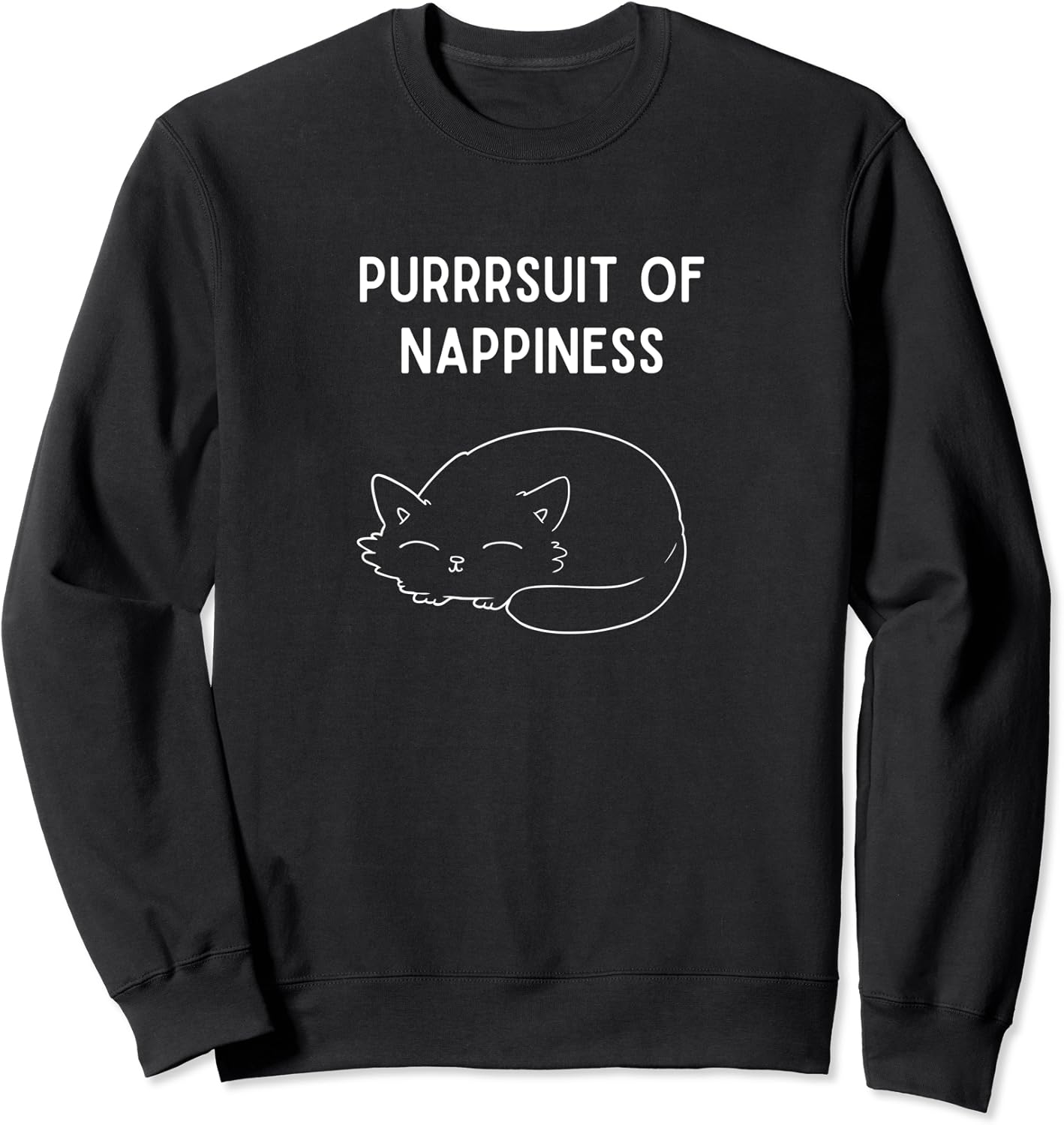 Cat Sleeping Pun Design Sweatshirt Clothing, Shoes & Jewelry